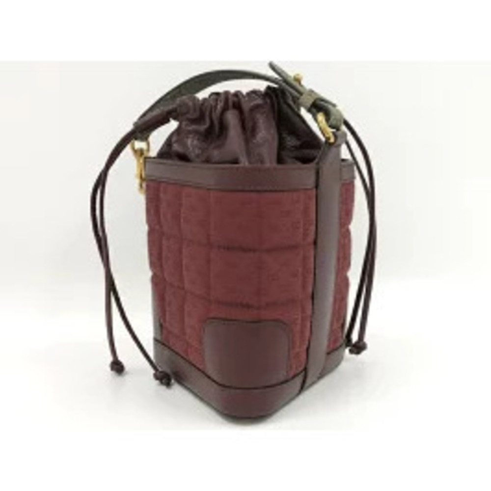 GUCCI shoulder bag leather canvas Bordeaux Red - Picture 2 of 9